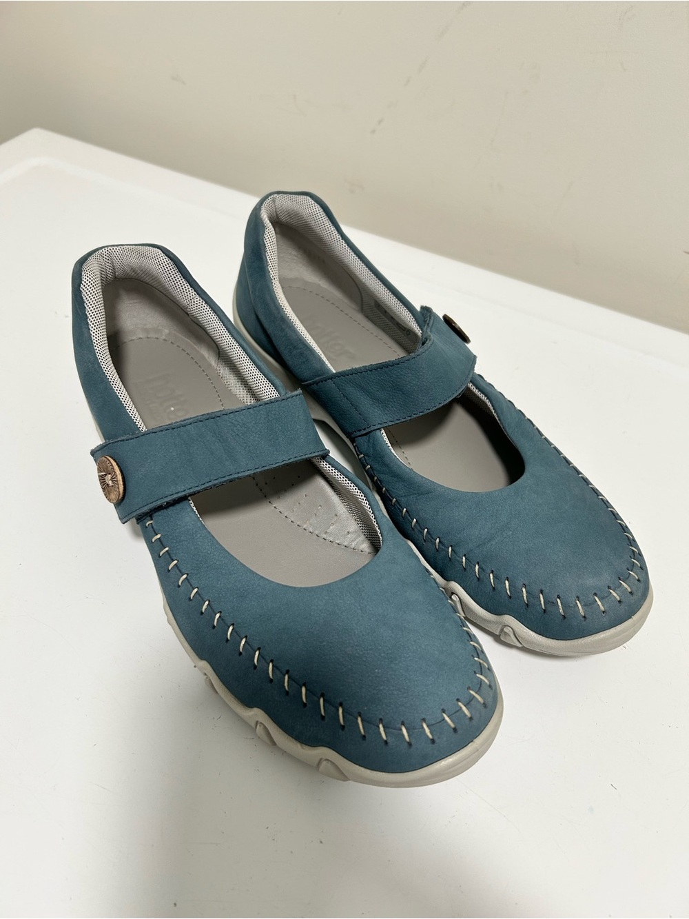 Hotter Suede Mary Jane Shoes Blue Size 9 US